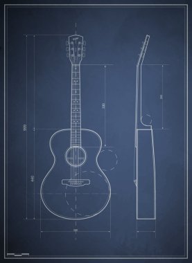 6-akustik gitar çizim planı