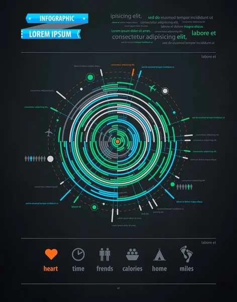 Infographics element met een kaart van de stad of de metro — Stockvector