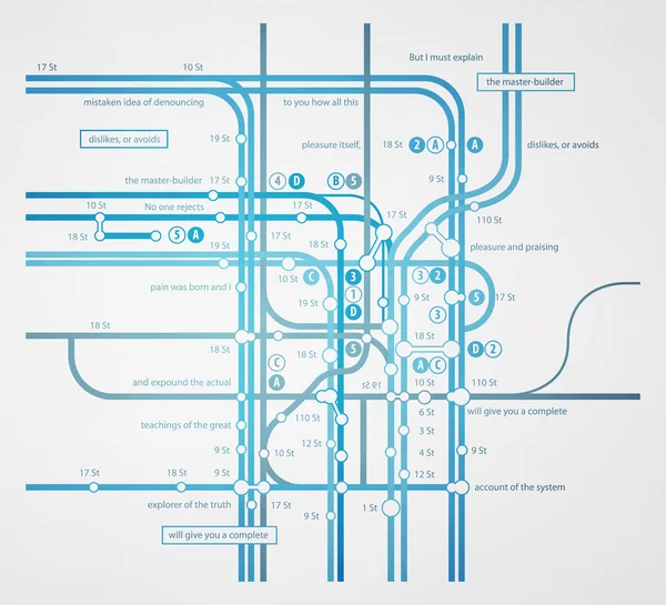 Abstract infographics subway transportation plan — Stock Vector