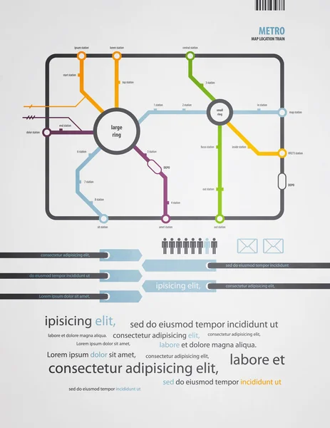 Infografik U-Bahn im alten Stil — Stockvektor