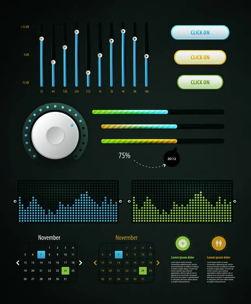 Infographics elements and EQ — Stock Vector