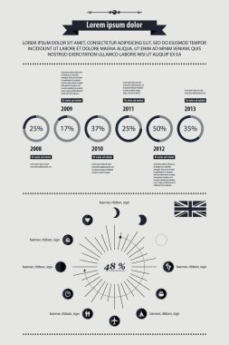 infographics retro tarzı unsurları