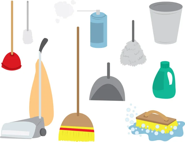 Mantenimiento de los suministros de limpieza — Archivo Imágenes Vectoriales