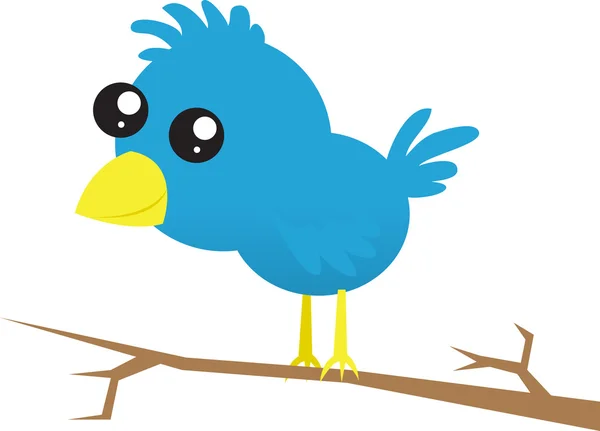 Uccello blu sul ramo — Vettoriale Stock