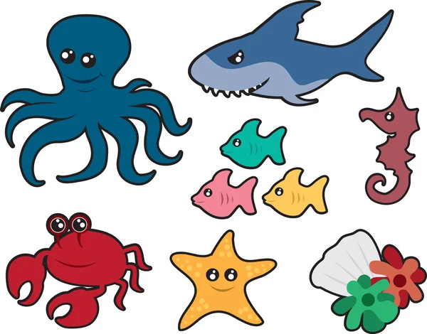 Ocean Creatures — Stock Vector