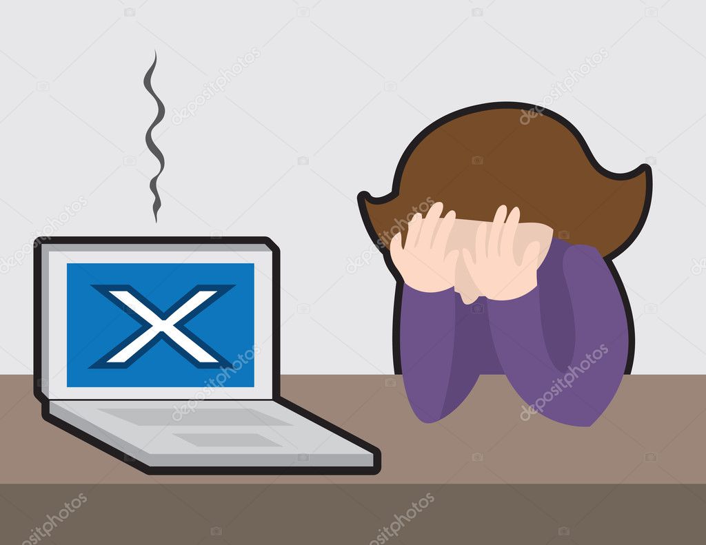 Woman Upset at Broken Computer
