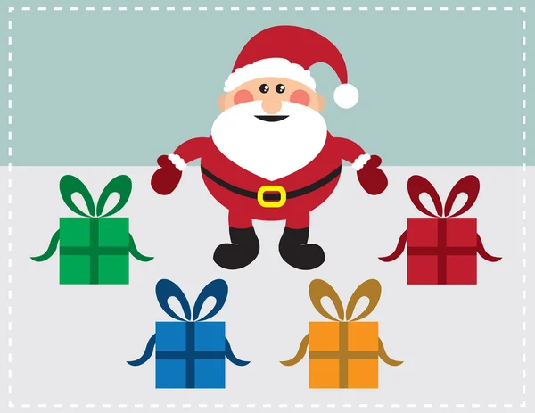 Santa con regali — Vettoriale Stock