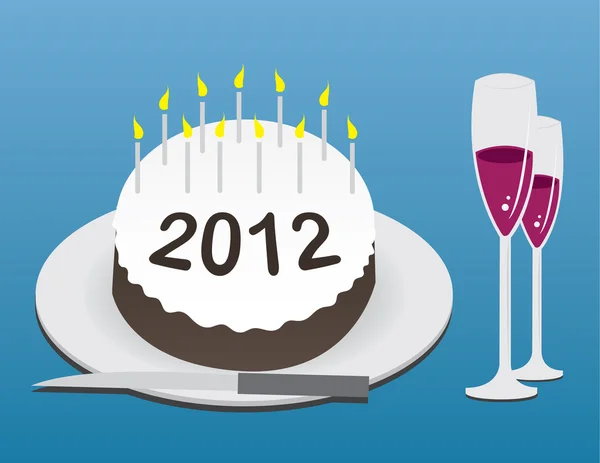 2012 yeni yıl pastası — Stok Vektör