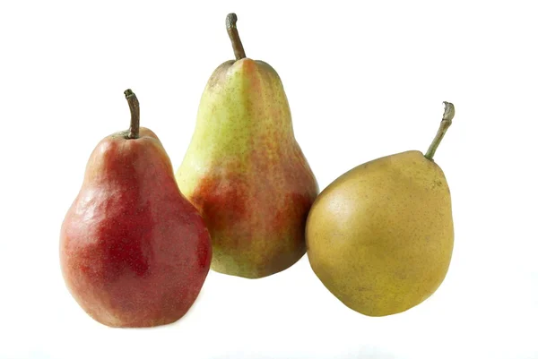 Червона і зелена осінь смачні груші — стокове фото