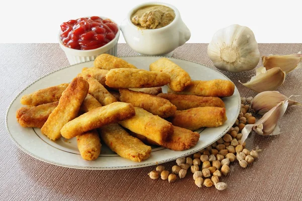Chick bönor med vitlök som vegetarisk judisk måltid — Stockfoto