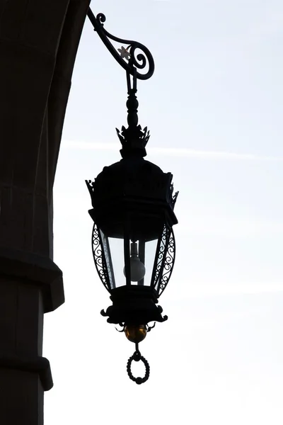 Decorative electric street lamp in Krakow — Stok fotoğraf