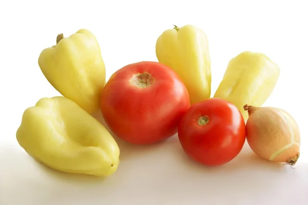 Tomates, paprica y cebollas — Foto de Stock