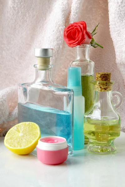 Cosmetics in bathroom — Stock Photo, Image