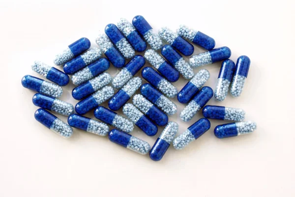 Modré granulované draselné lékařství — Stock fotografie
