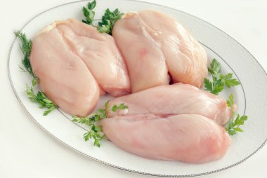 Fillets of chicken brest white meat clipart