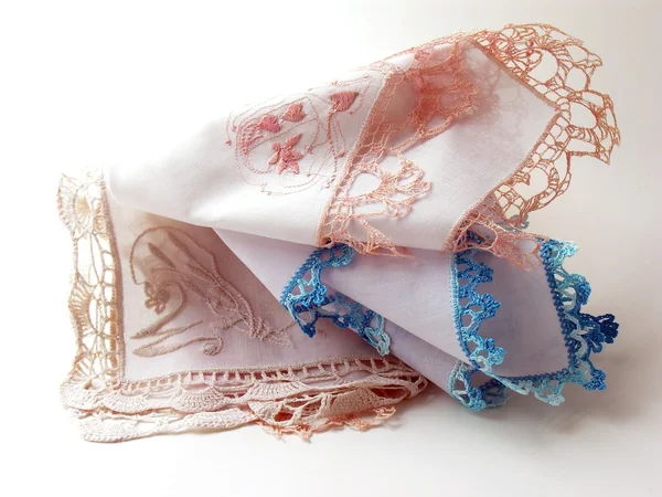 Lady's ornamental handkerchieves — Stock Photo, Image