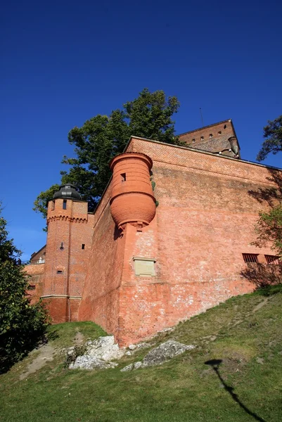Fragmento do Castelo de Wawel fortificado em Cracóvia — Fotografia de Stock
