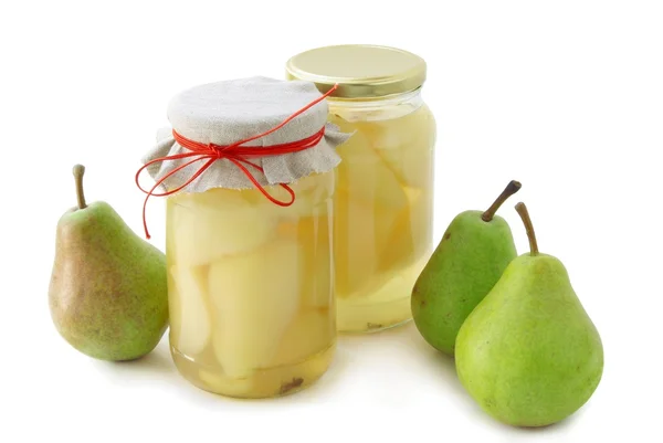 Päron frukter och kompott — Stockfoto