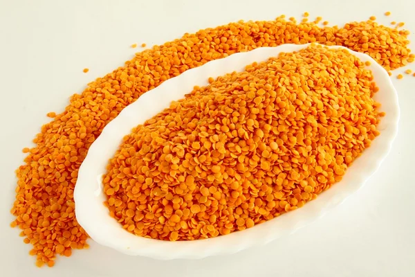 Oranžové semena čočky — Stock fotografie