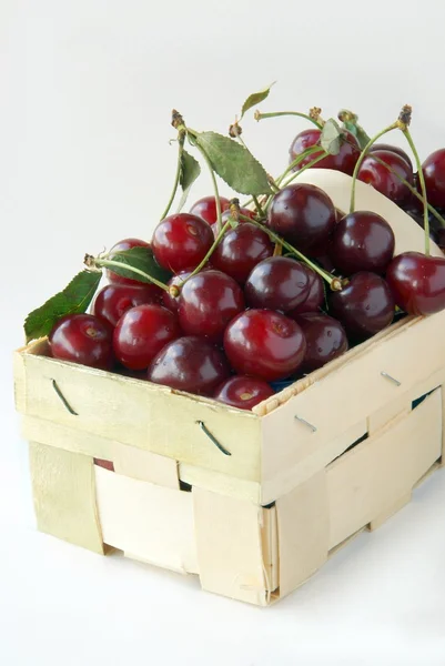Frutas de cereza en cesta — Foto de Stock