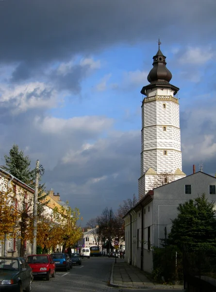 Gamla tornet på rådhuset i biecz — Stockfoto