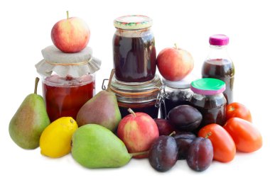 Various fruits and preserves clipart