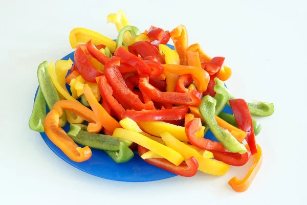 stock image Slices of cut peppers