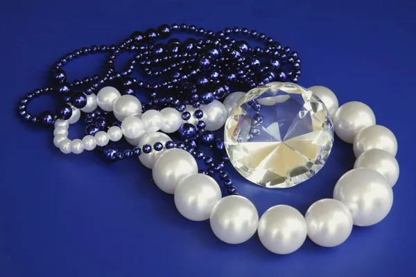 Pearl,diamond and other necklaces — Stock Photo, Image