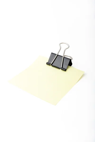 stock image Note paper and paperclip