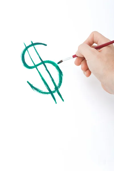 stock image Hand painting dollar symbol