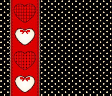 Lace frame and hearts. clipart