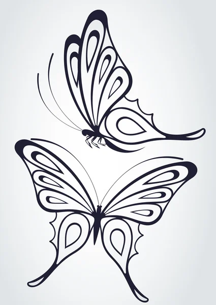 열 대 나비는 흰색 배경에 고립 된다. — 스톡 사진