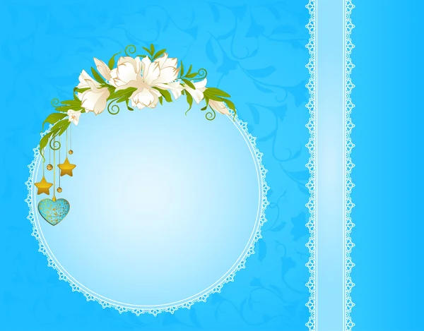 Achtergrond met kant ornamenten en bloemen — Stockfoto