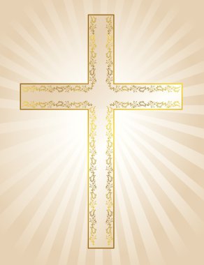 Golden cross clipart