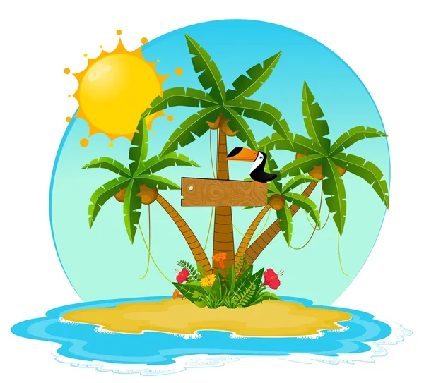 Pequena ilha com palmeiras tropicais — Fotografia de Stock