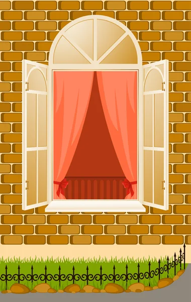 Gevel van huis met raam — Stockfoto