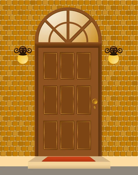 Evin kapısı ile cephe — Stok fotoğraf