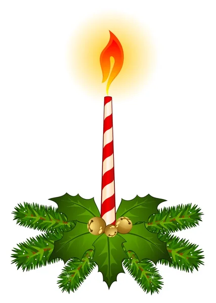 Christmas candle decorated — Stock Photo, Image