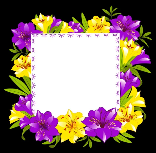 Krásný rámeček s lily — Stock fotografie