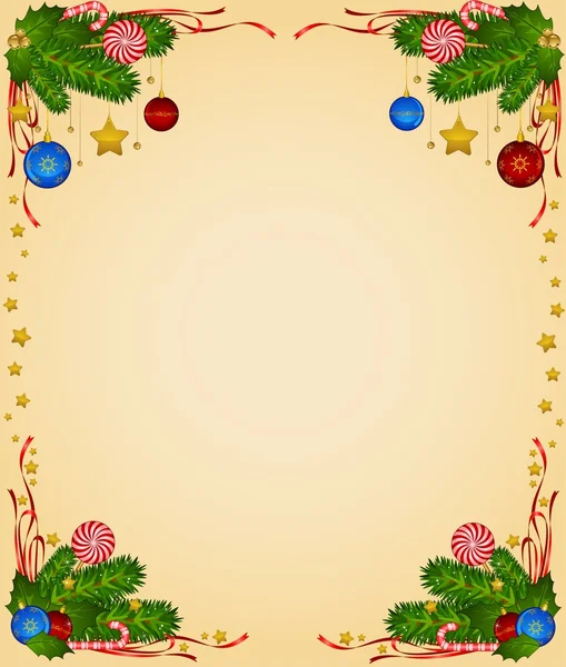 Χριστούγεννα διακόσμηση με καραμέλα από ζαχαροκάλαμο και κάρυα — Φωτογραφία Αρχείου