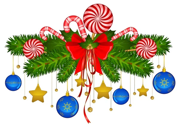 A Cukorpálca és toktermése karácsonyi dekoráció — Stock Fotó
