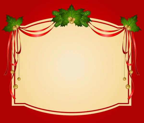 圣诞节丝带装饰框架 — 图库照片