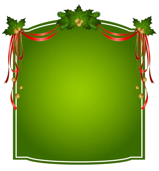 Vánoční stuhy zdobené rám — Stock fotografie