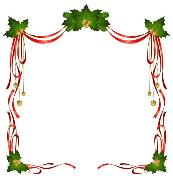 Weihnachtsbänder geschmückter Rahmen — Stockfoto