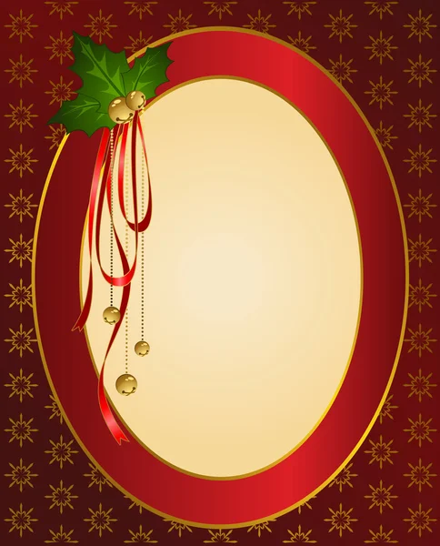 赤いリボンとクリスマスの背景 — ストック写真