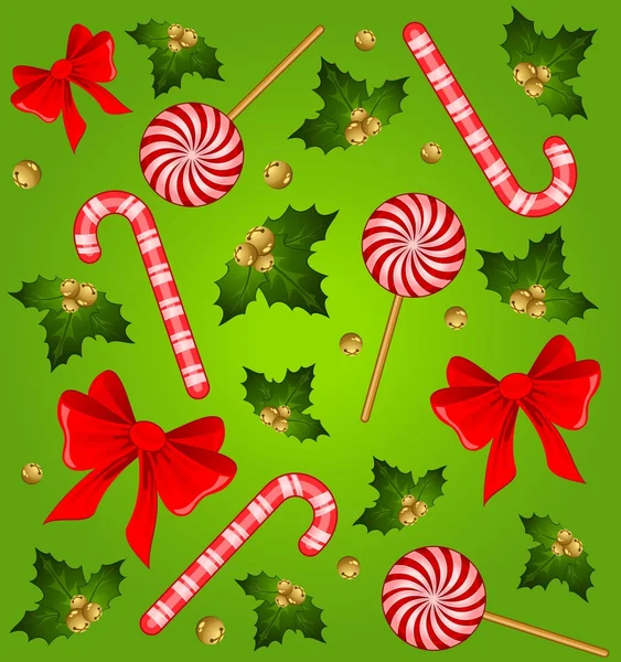 Різдвяна цукерка тростина прикрашена бантом — стокове фото