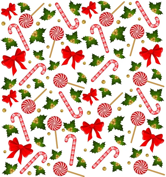 Christmas candy cane decorated bow — Stock Photo, Image