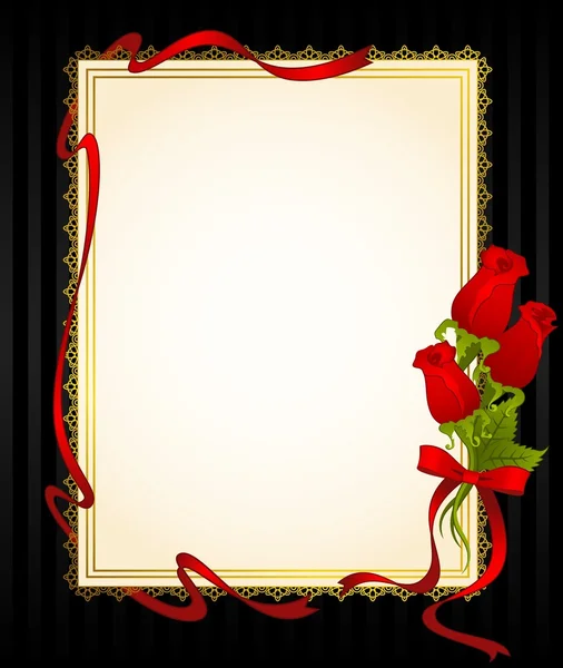 Beautiful frame from roses on the black — Stock Photo, Image