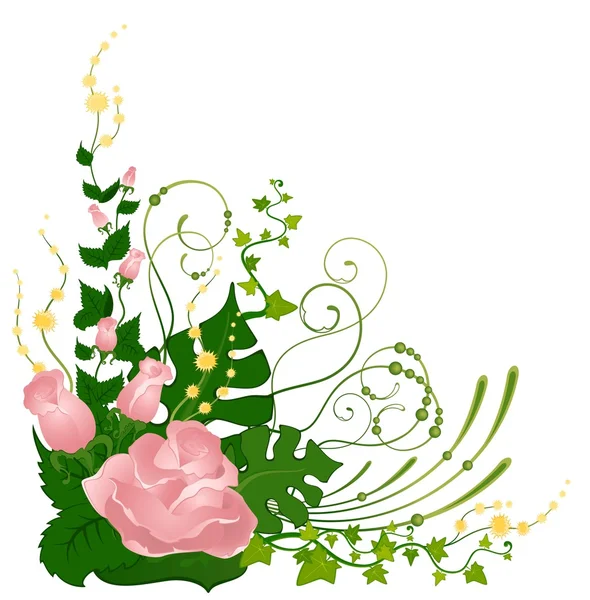 Beyaz arka plan ile tropik çiçekler — Stok fotoğraf