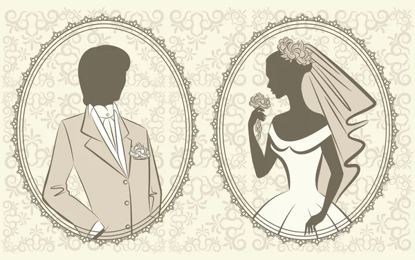 Ilustrace krásná nevěsta a ženich — Stock fotografie